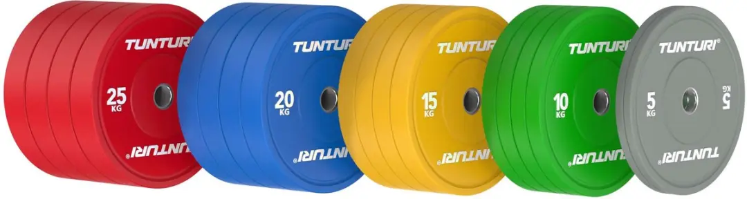 Tunturi Platinum Bumperplates Set 290kg - 18 Stuks - 45cm