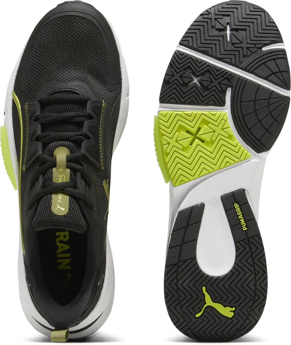PUMA PWRFrame TR 3 Heren Sportschoenen - 44.5 - Zwart/Olive Green/Lime Pow