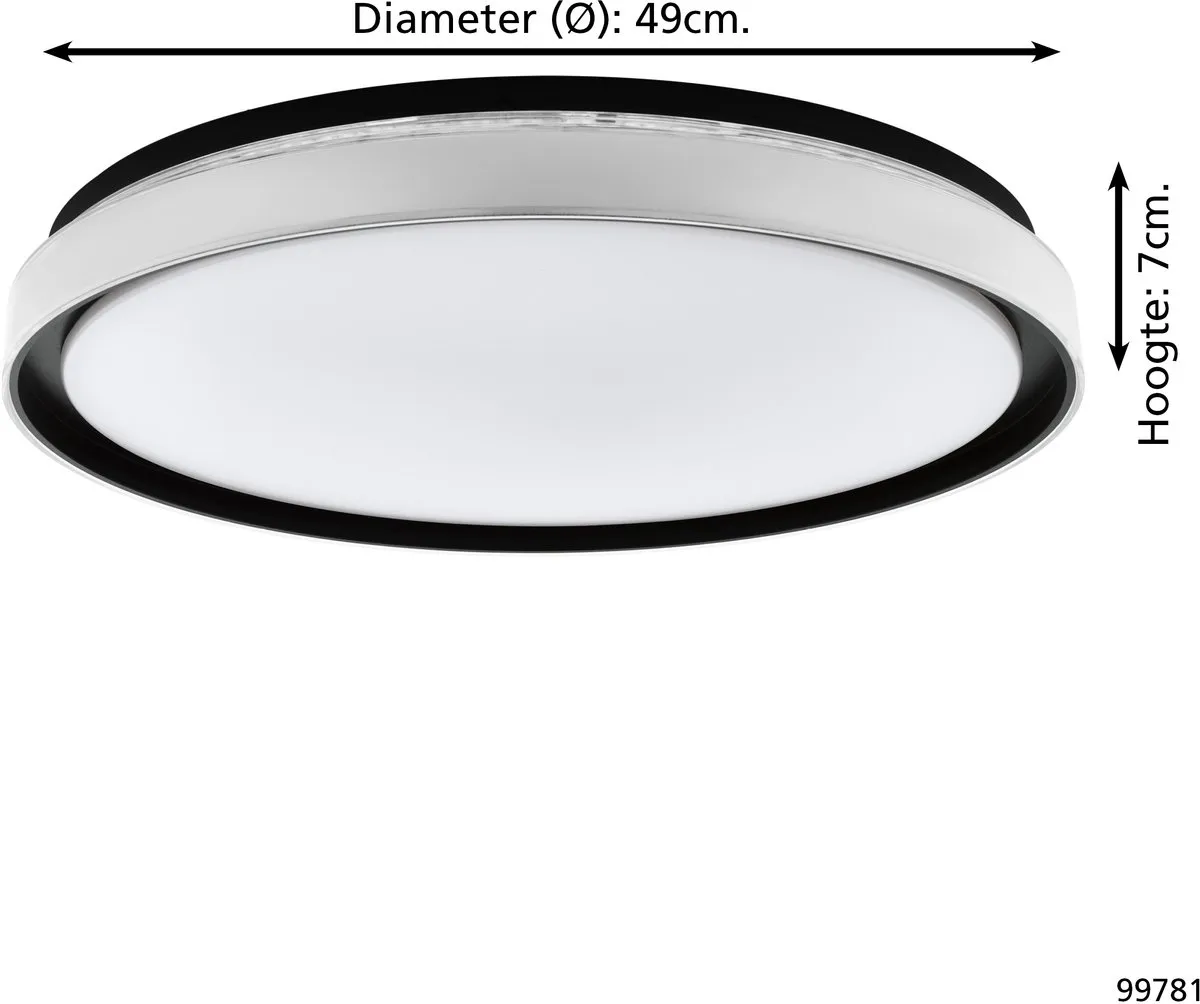 Eglo Seluci Plafondlamp LED 49cm - 4 Lichtpunten - Zwart