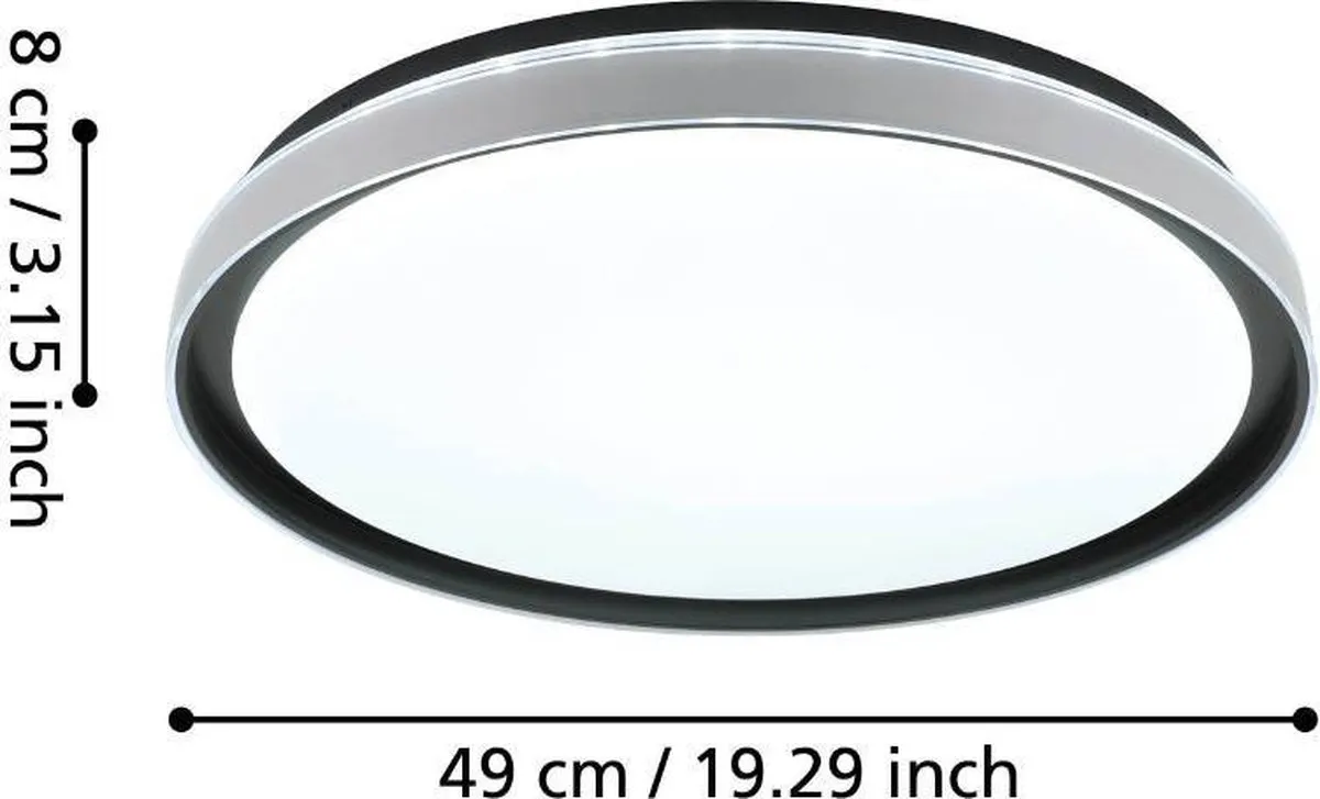 Eglo Seluci Plafondlamp LED 49cm - 4 Lichtpunten - Zwart - afbeelding 6 van 6