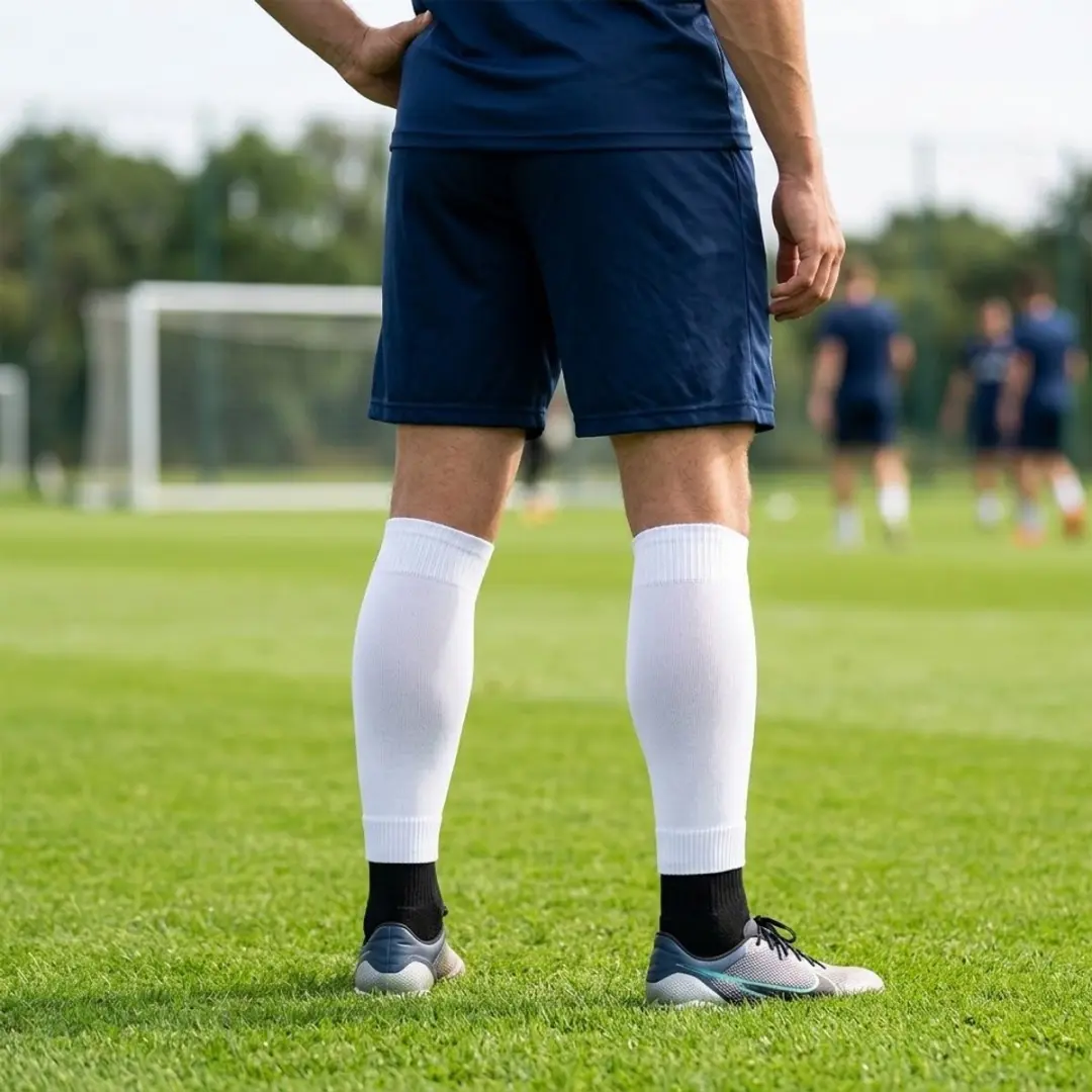 NUVEX Witte Compressie Voetbalsokken - One Size