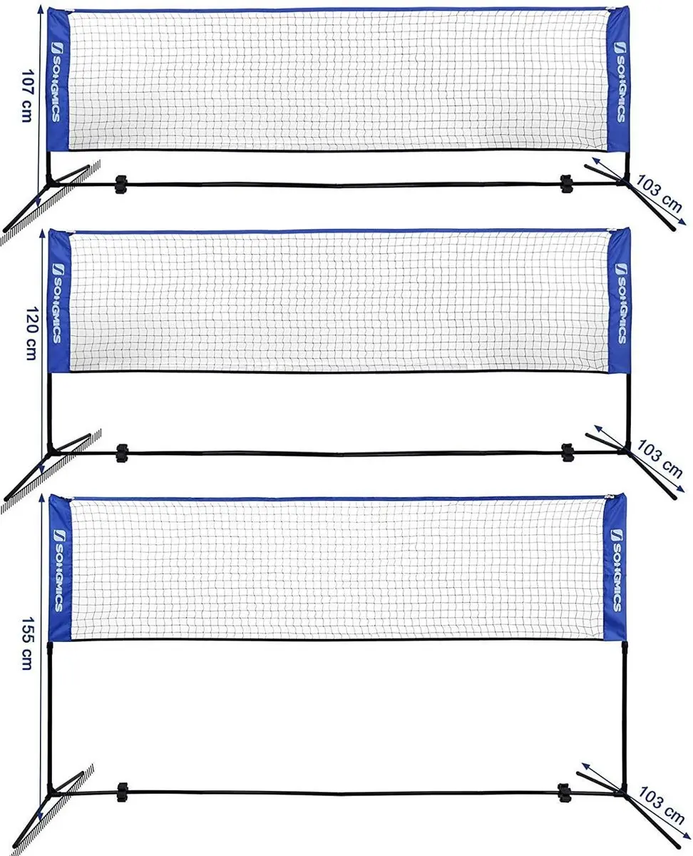 Songmics Badmintonnet Verstelbaar Blauw - met Tas