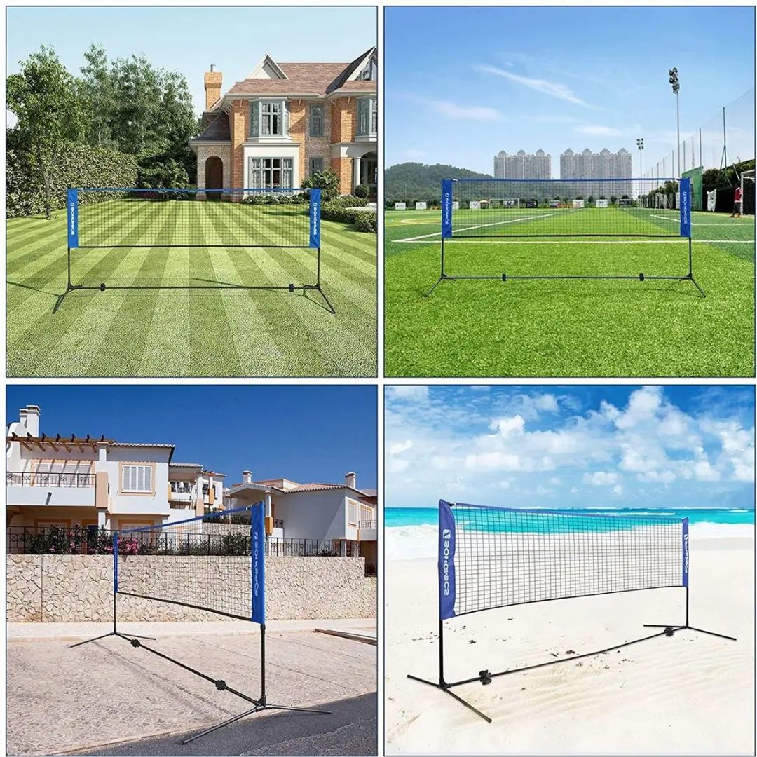 Songmics Badmintonnet Verstelbaar Blauw - met Tas