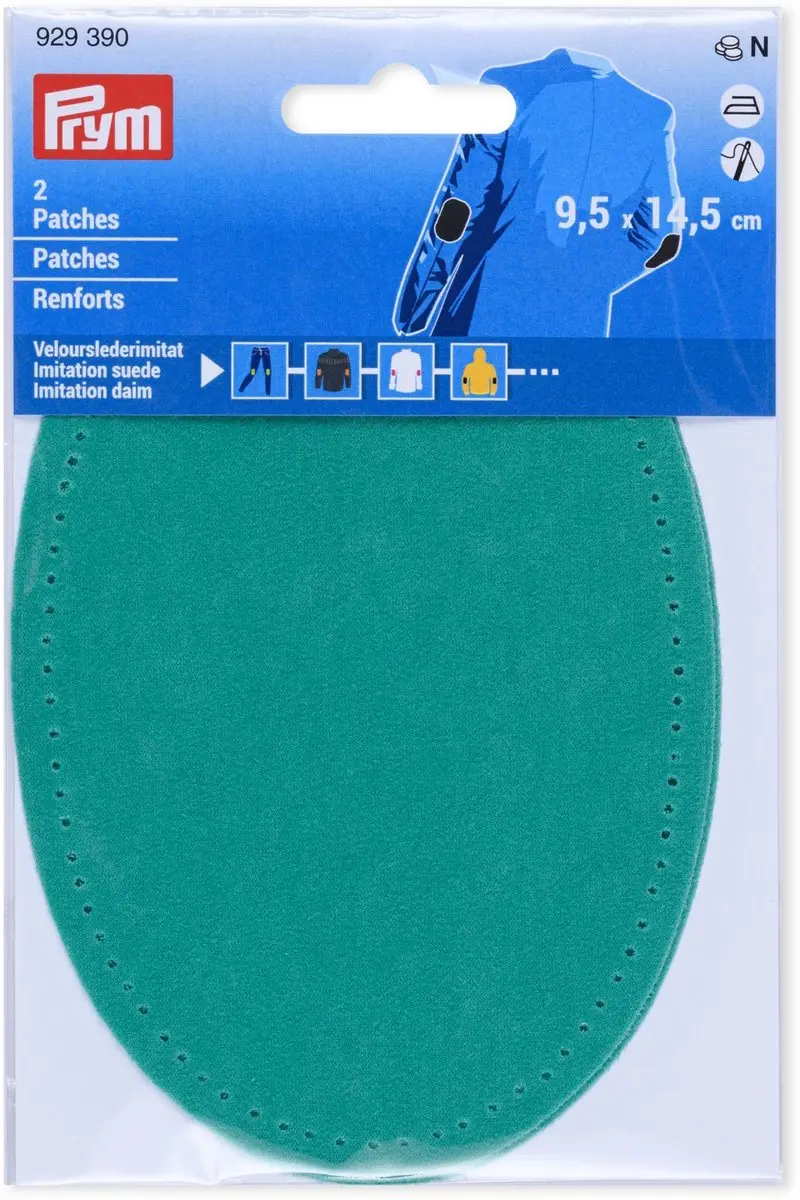 Prym Suède Imitatie Patches 9,5x14,5cm Mint - 2 Stuks