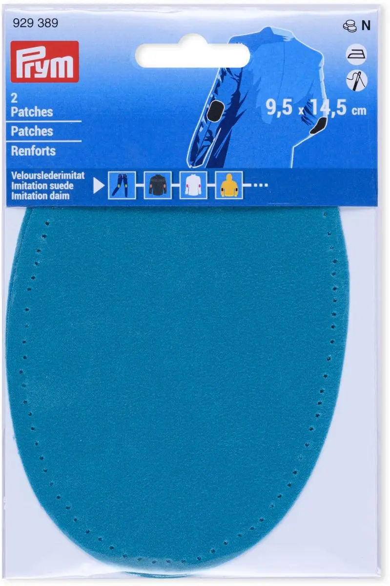 Prym Patches Suède Imitatie 9,5x14,5cm Turkoois - 2 Stuks