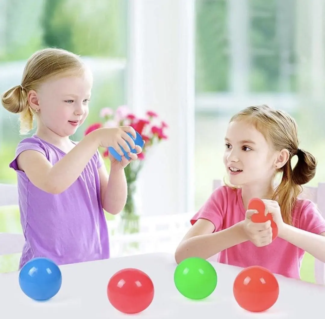 Johntoy Sticky Balls Glow in the Dark - 4 Stuks Groen