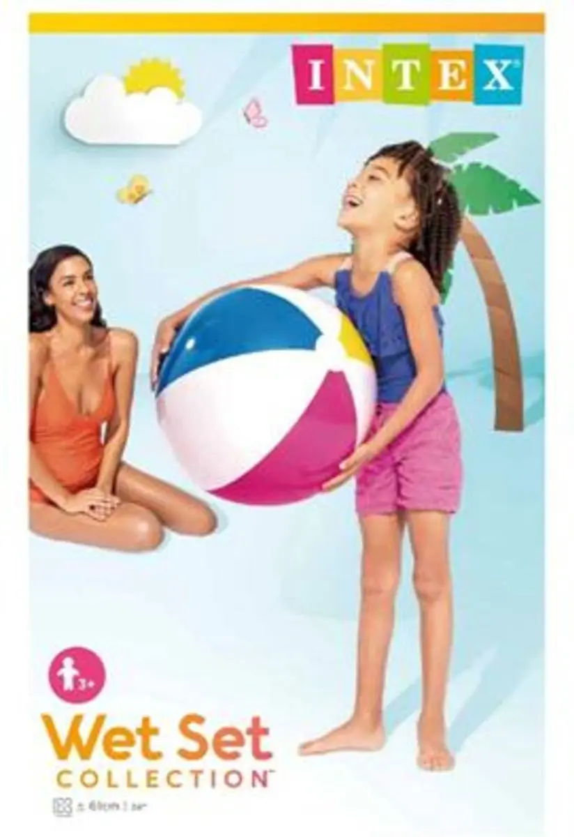Intex Strandbal 61cm - Blauw/Geel/Rood/Wit