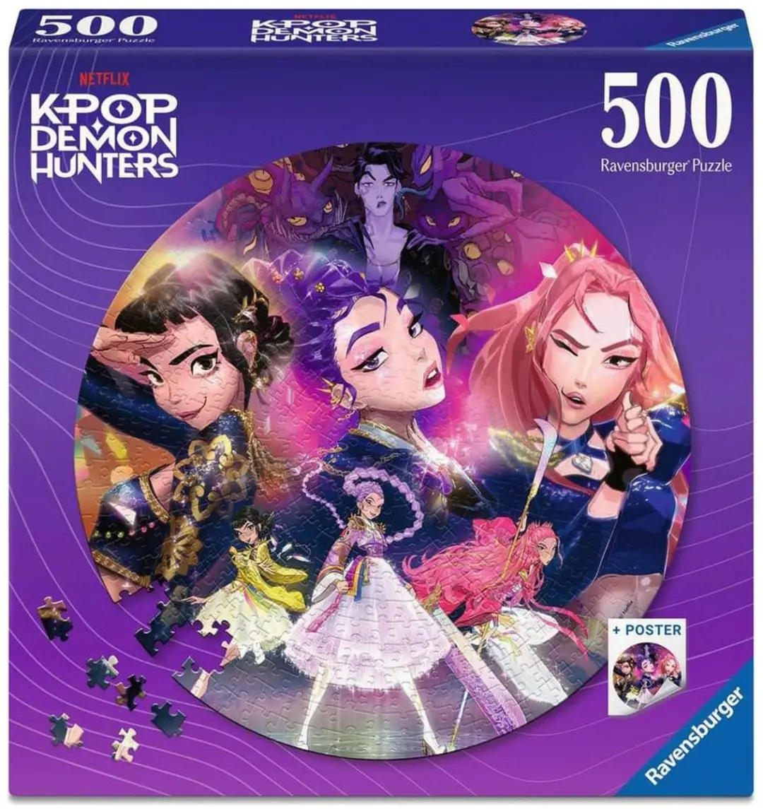 Ravensburger Kpop Demon Hunters Ronde Puzzel 500 Stuks