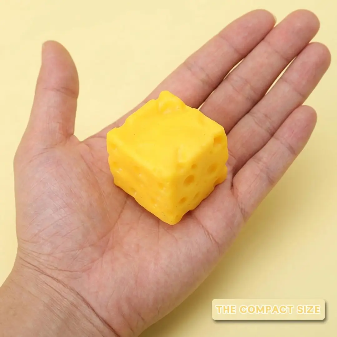 Johntoy Kaas Squishy Speelgoed - 5cm - Geel
