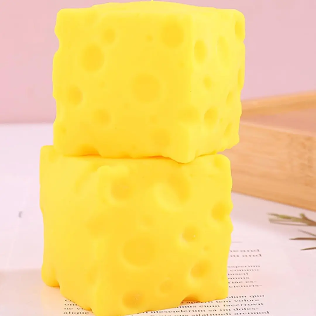 Johntoy Kaas Squishy Speelgoed - 5cm - Geel