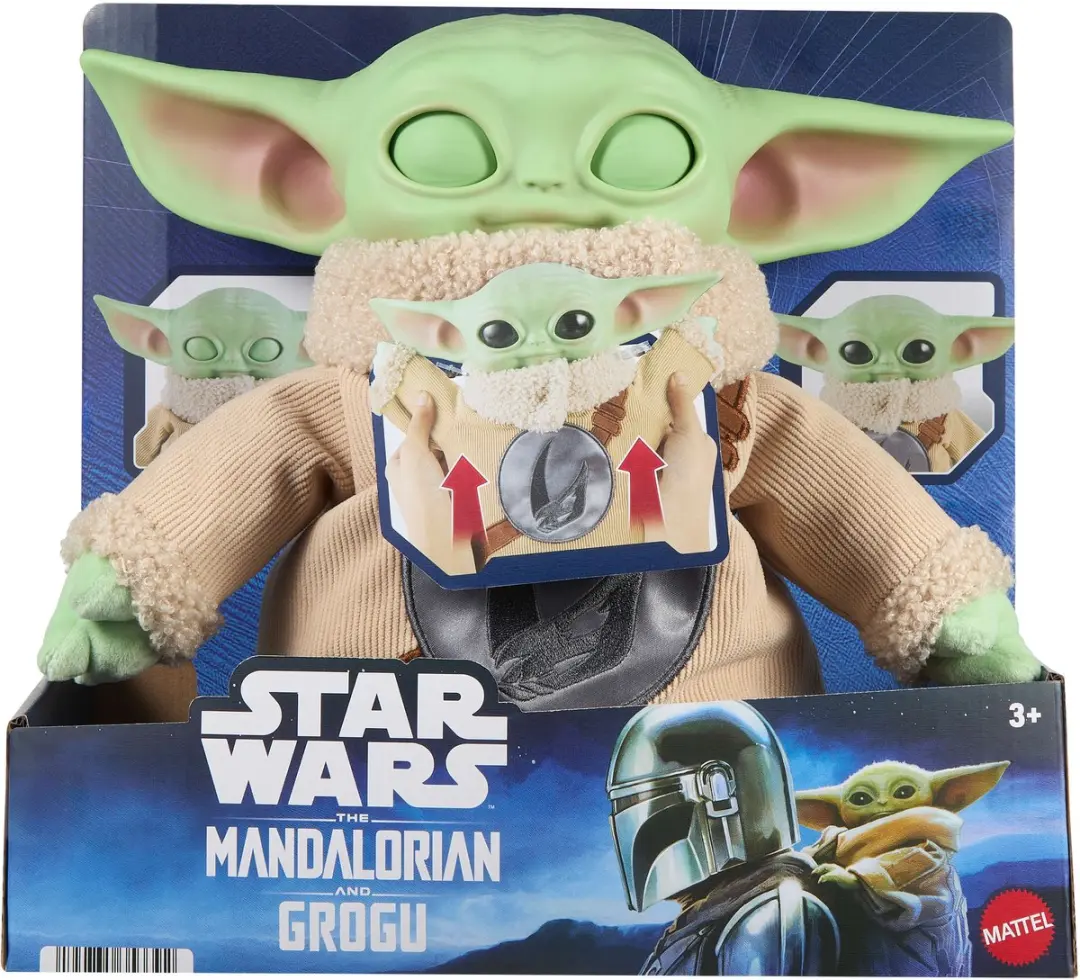 Mattel Star Wars Grogu Knuffel Vinyl Hoofdje - Meerkleurig
