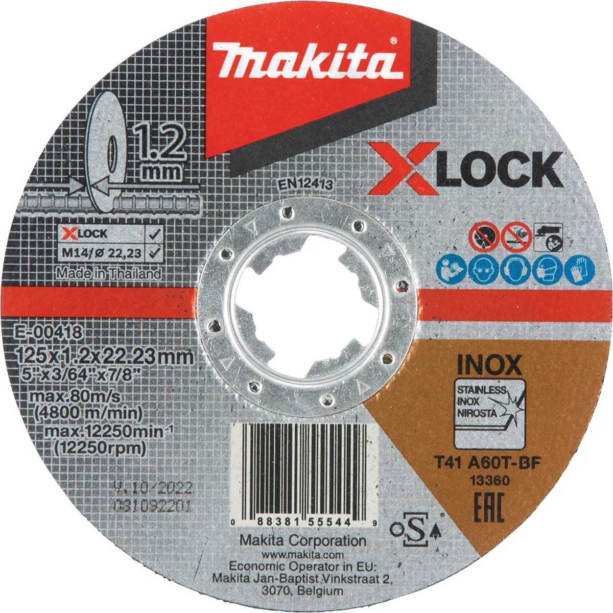Makita X-Lock Doorslijpschijf RVS 125mm - Metaal - E-00418