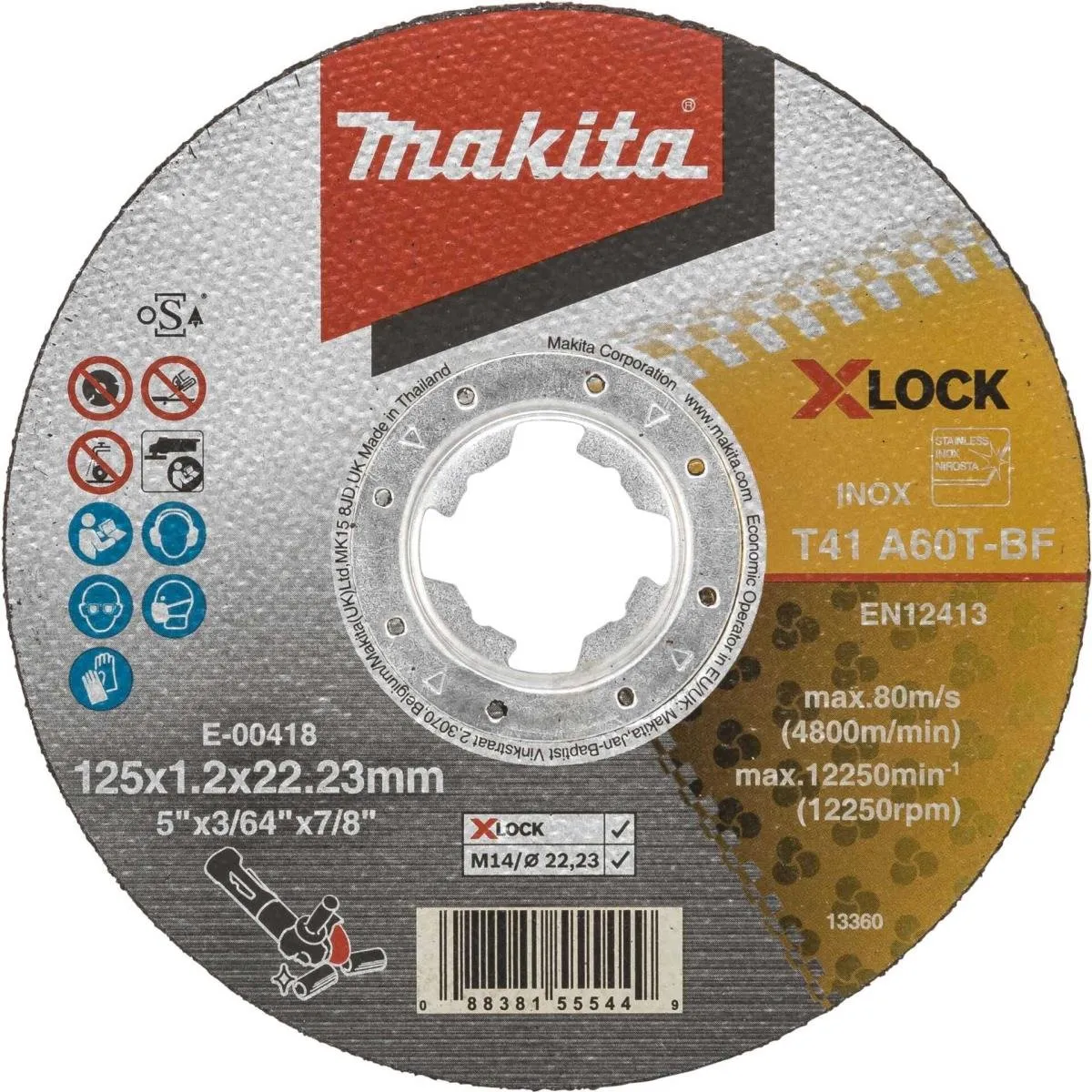 Makita X-Lock Doorslijpschijf RVS 125mm - Metaal - E-00418