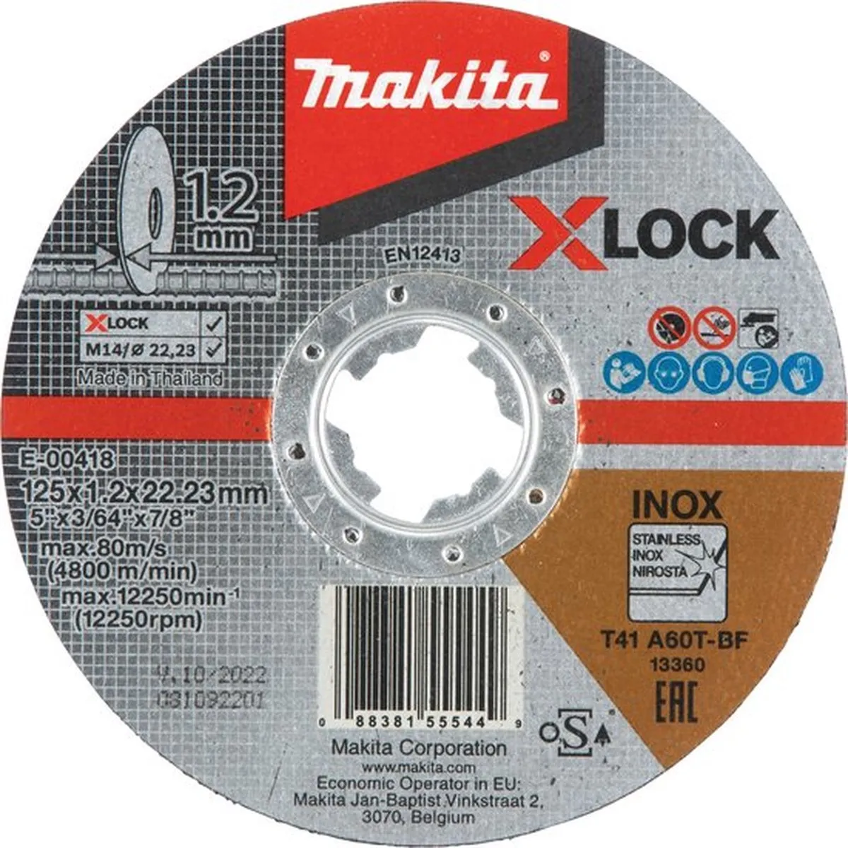 Makita X-Lock Doorslijpschijf RVS 125mm - Metaal - E-00418
