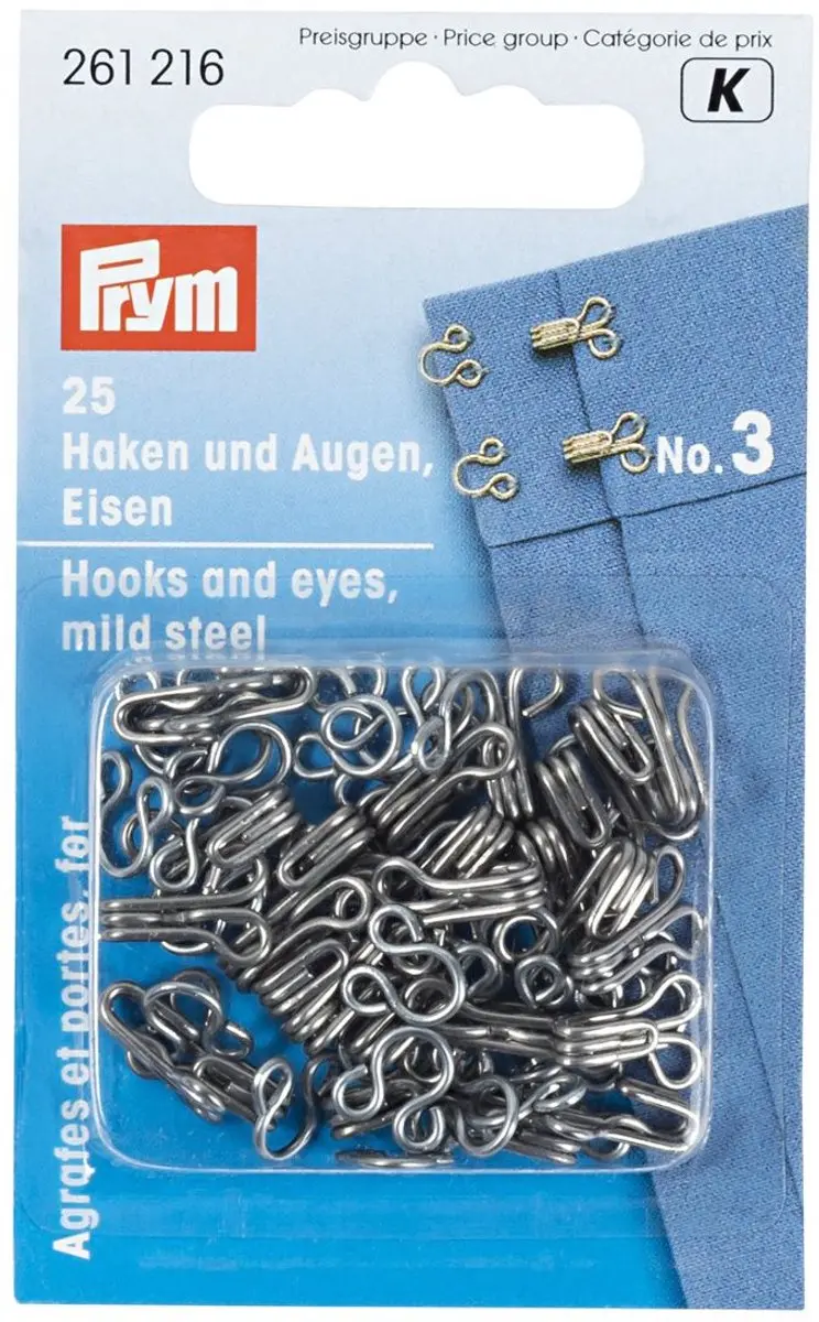 Prym Haken en Ogen Edelstaal 25 Stuks - Zilver