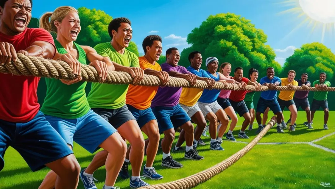 Ubergames Touwtrektouw 34m - Zwart