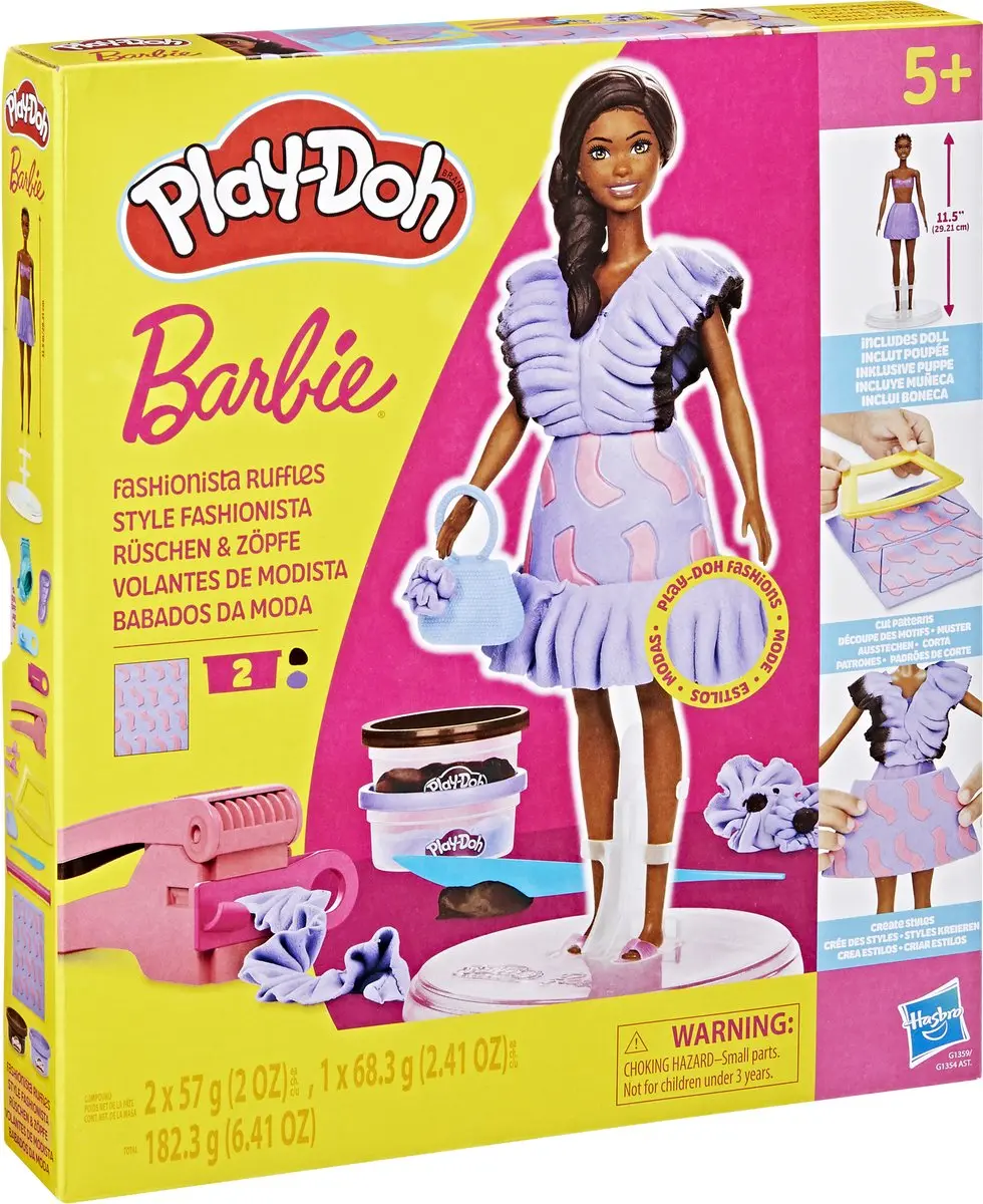 Play-Doh Barbie Fashionista Franjes Speelset - Pop - 13 Stuks