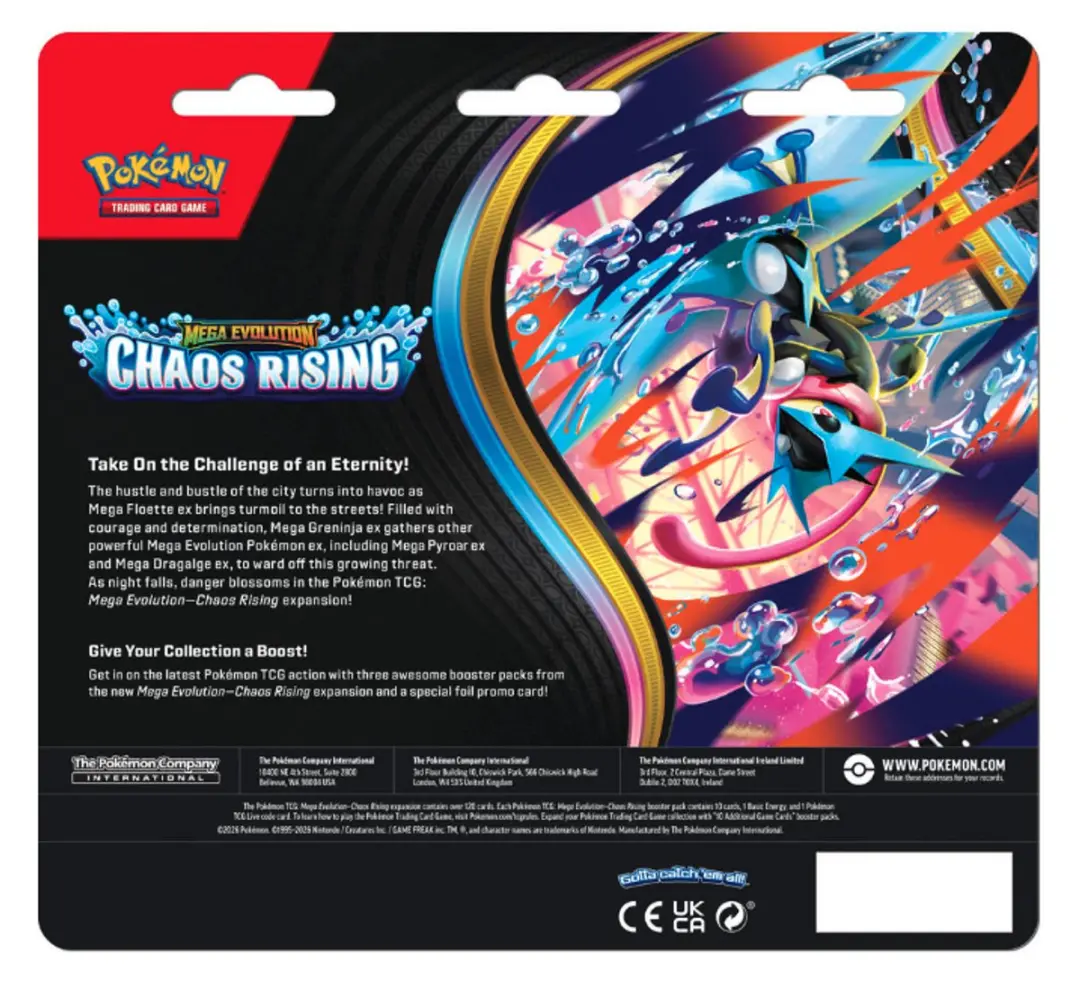 Pokémon Mega Evolution Chaos Rising TCG - 3 Booster Packs + 1 Foil Promo Charmeleon