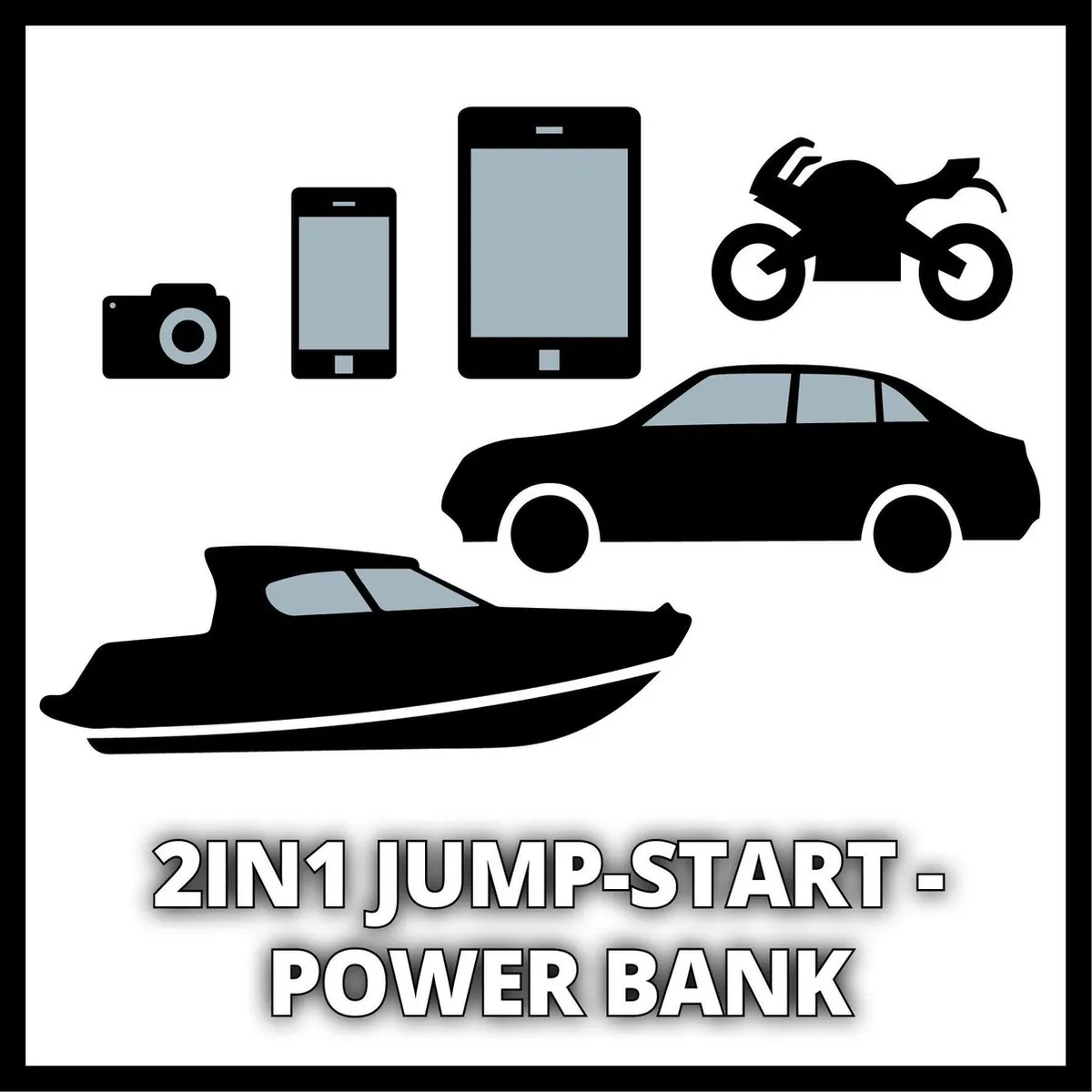 Einhell CE-JS 8/1 Powerbank Starthulp 7500mAh - 200A/400A - USB 5V/2A