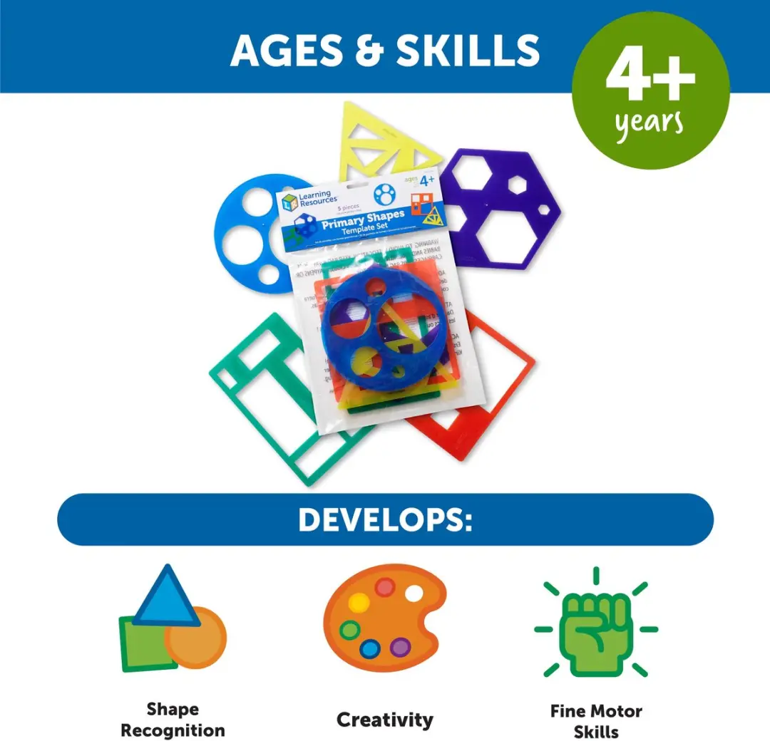 Learning Resources Sjablonen Set Vormen & Tekenen - Multikleur