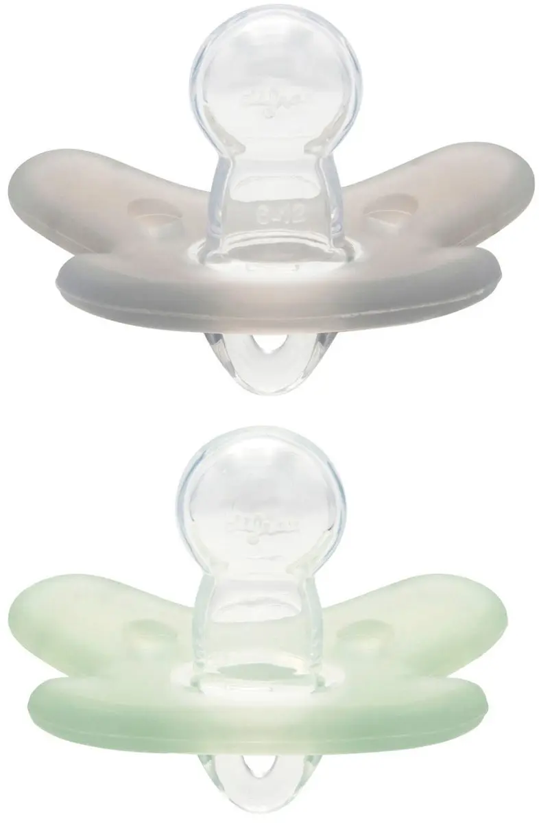 Difrax Fopspeen Natural Siliconen 6-12M - 2 Stuks - Oranje/Rozig