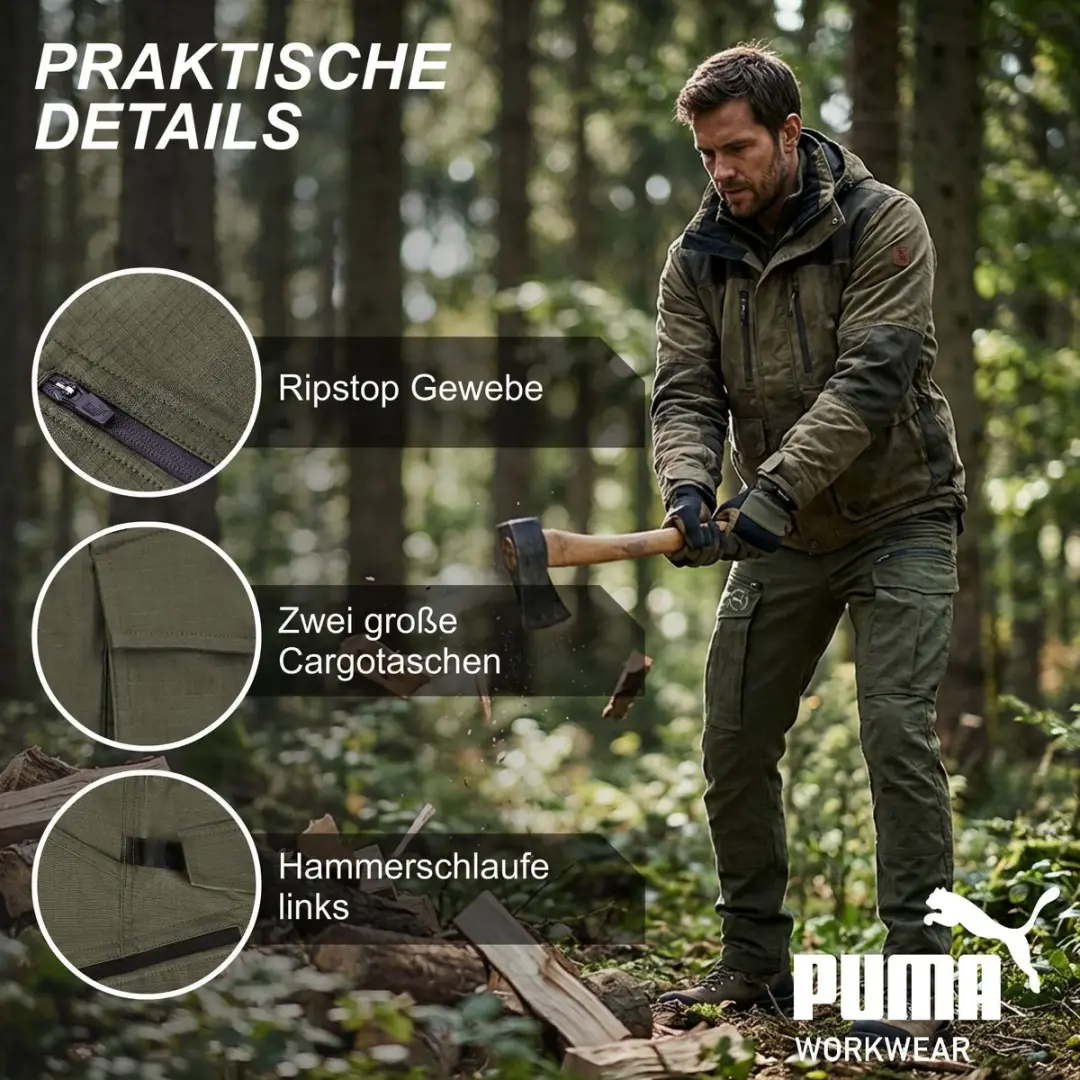PUMA Workwear Cargobroek Light Olive W34/L32