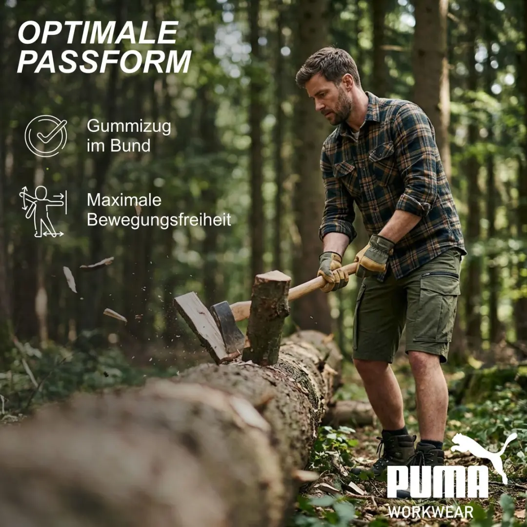 PUMA Workwear Cargoshorts - Light Olive W38