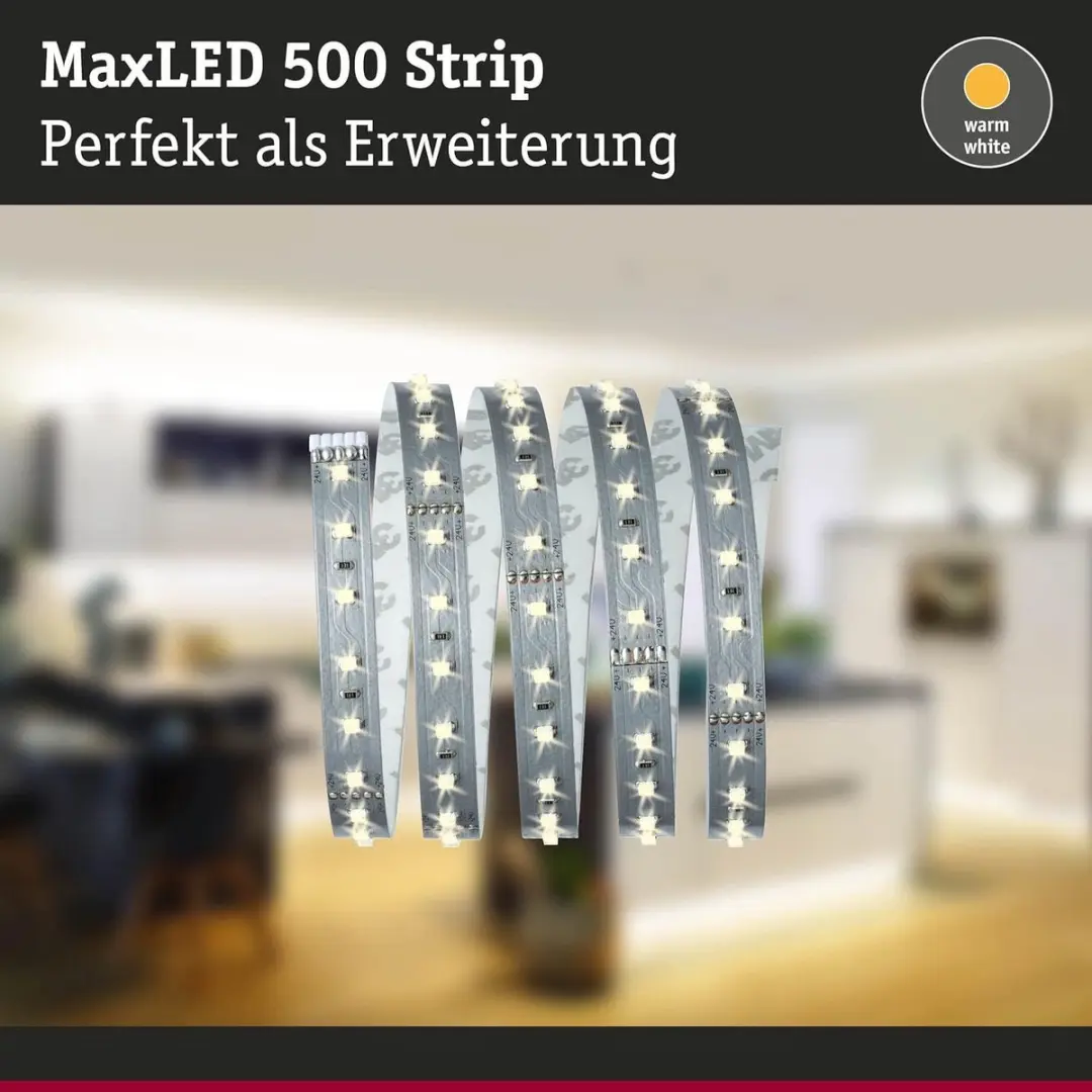Paulmann MaxLED 500 LED-strip 100cm Warmwit - Zilver
