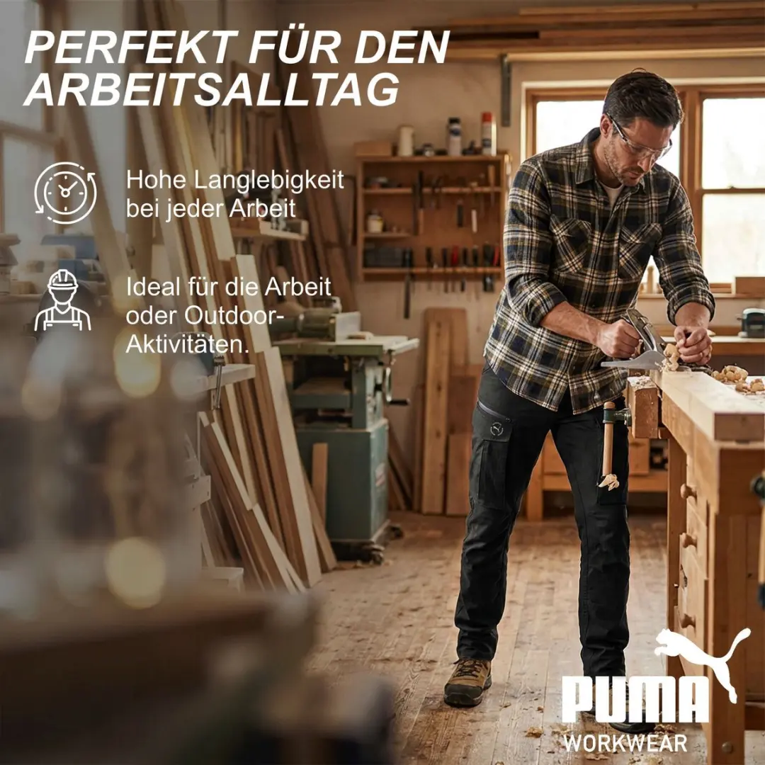PUMA Workwear Cargobroek Heren - Zwart - W40/L34