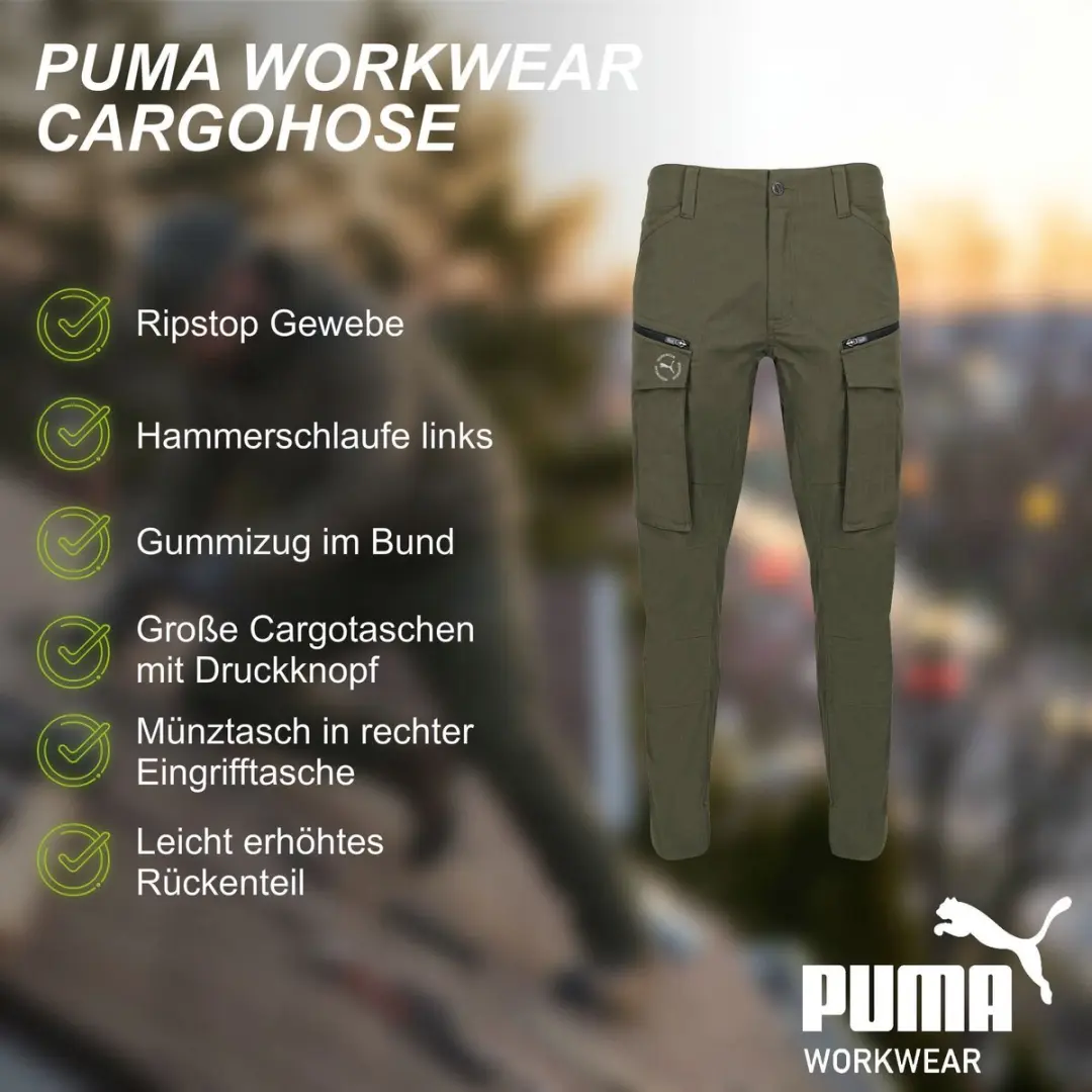 PUMA Workwear Cargobroek Light Olive W40/L34