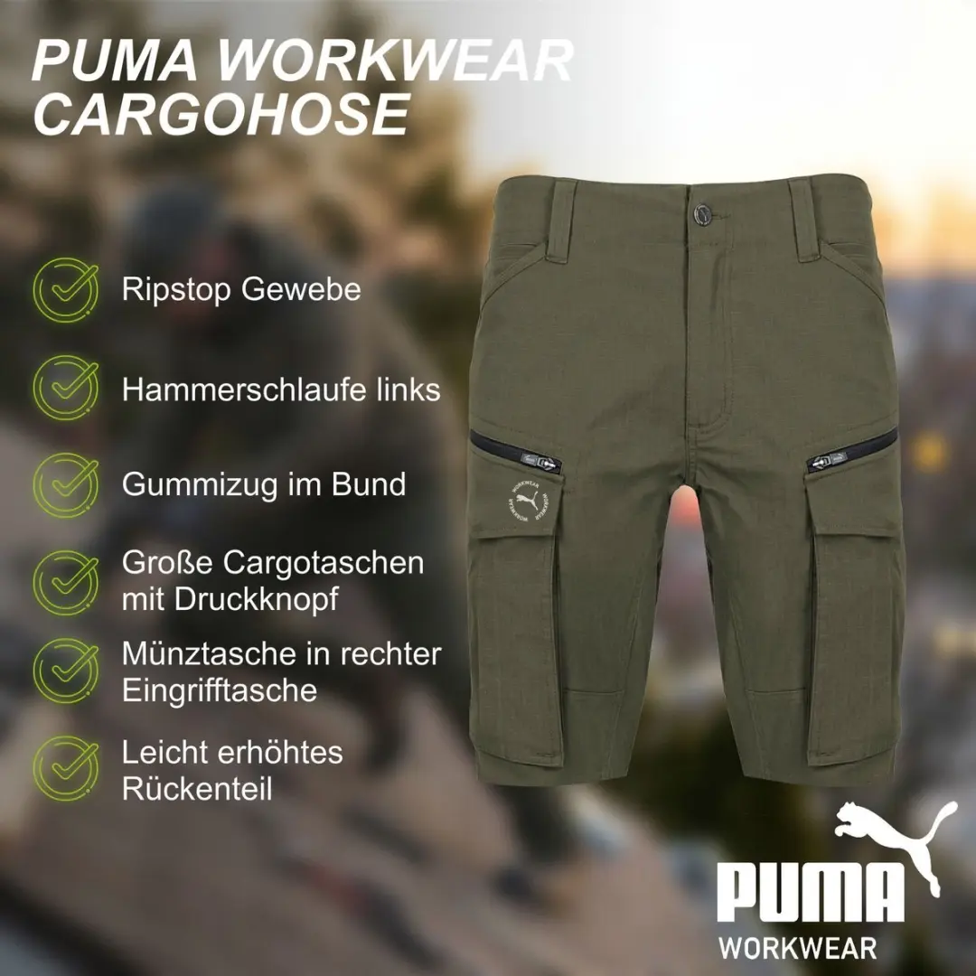 PUMA Workwear Cargoshorts Light Olive W34