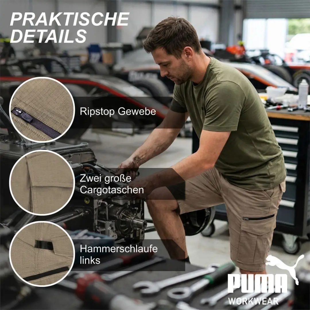 PUMA Workwear Cargoshorts Heren Desert Brown - W38
