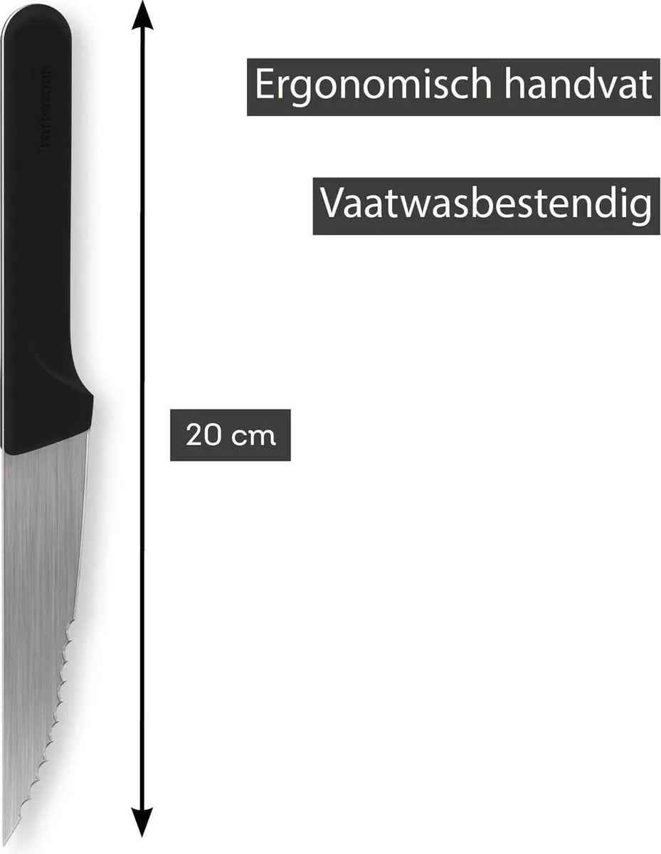 Barbecook Olivia Steakmessen 4-delig - 25cm - Zwart