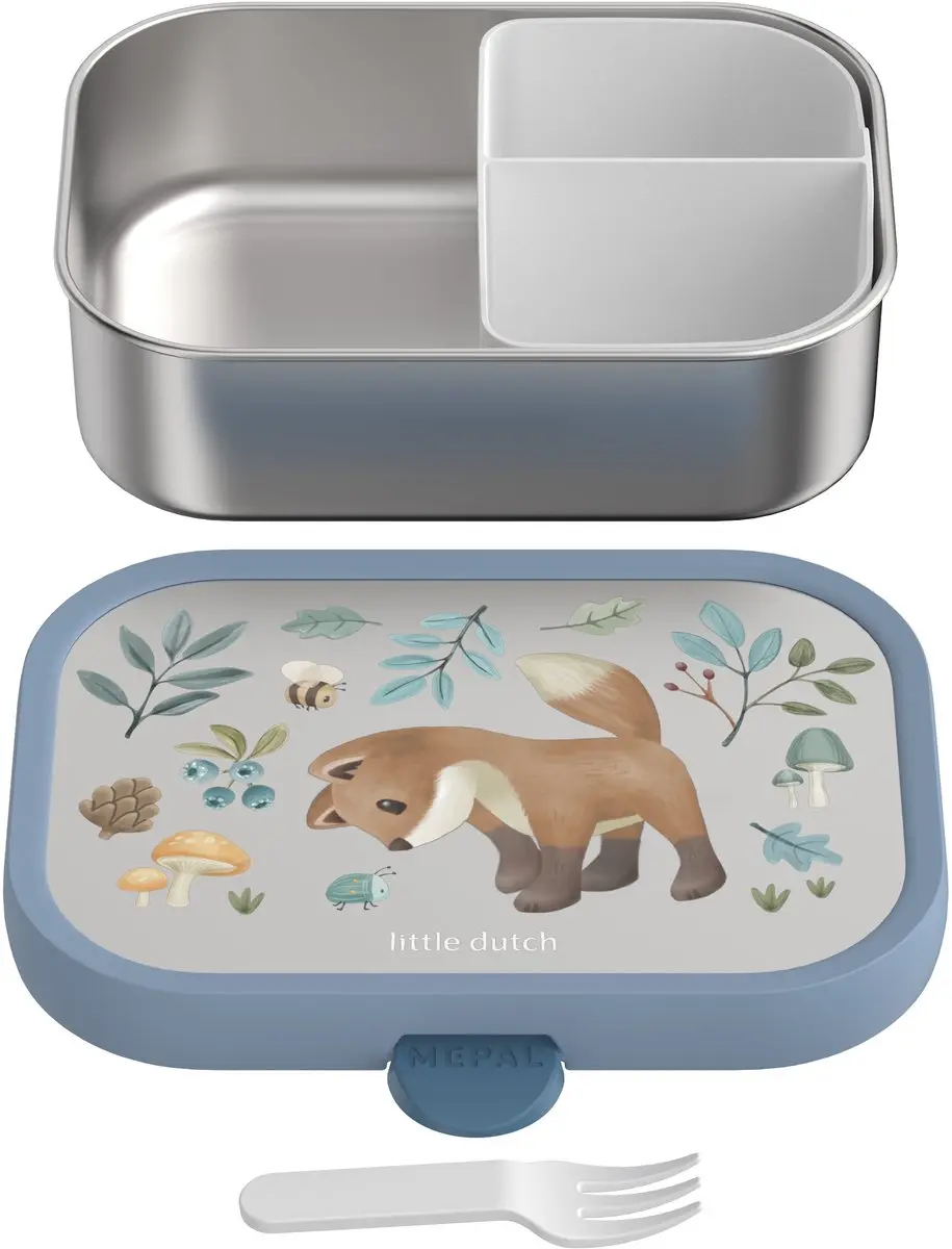 Mepal Campus RVS Lunchbox 750ml - 3 Vakken - Forest Friends