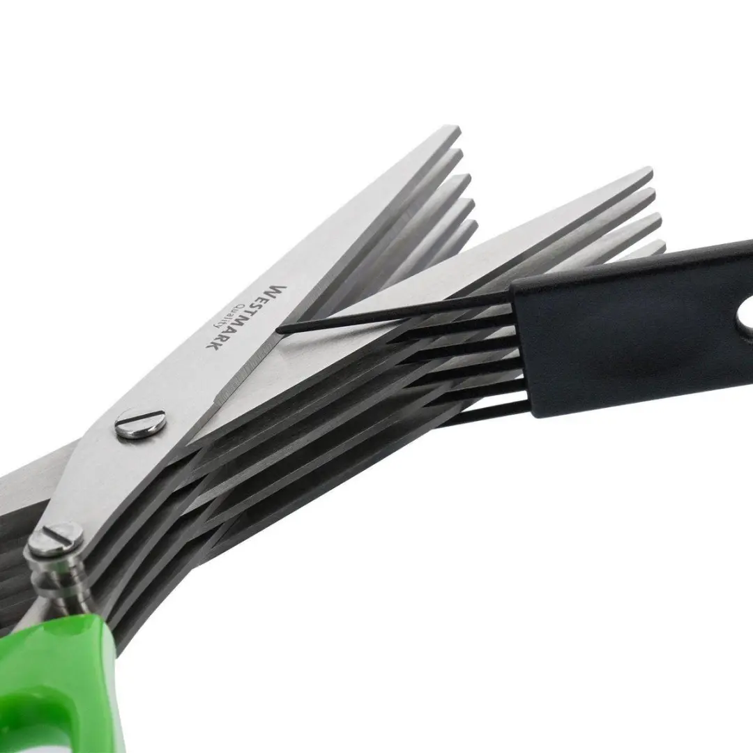 Westmark Kruidenschaar - 20cm - 5 Mesjes - RVS/Kunststof - Zilver/Groen