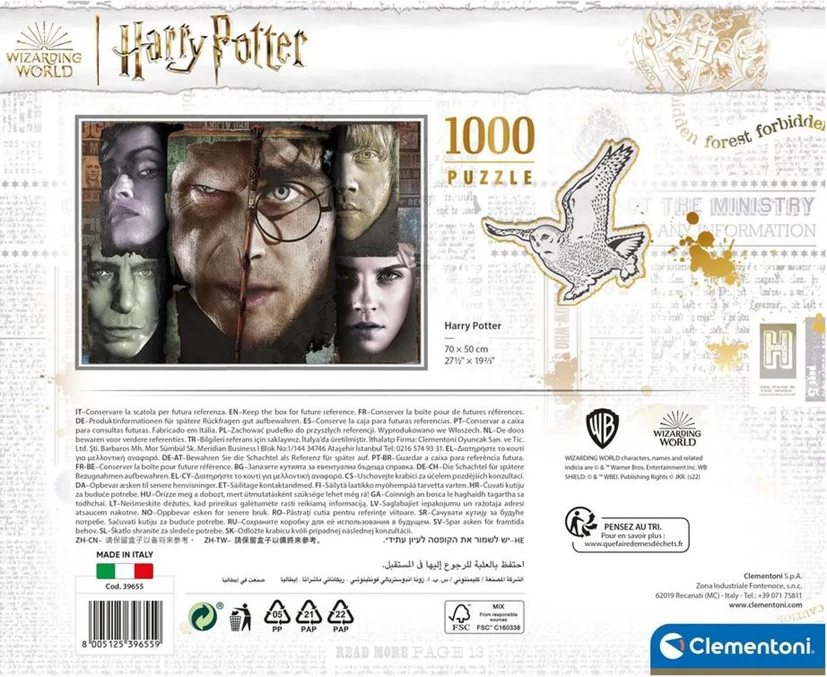Clementoni Harry Potter Puzzel 1000 Stuks - Meerkleurig