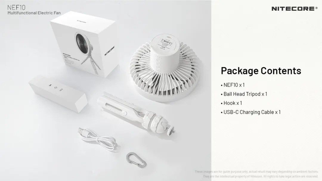 Nitecore NEF10 Elektrische Ventilator - Grijs