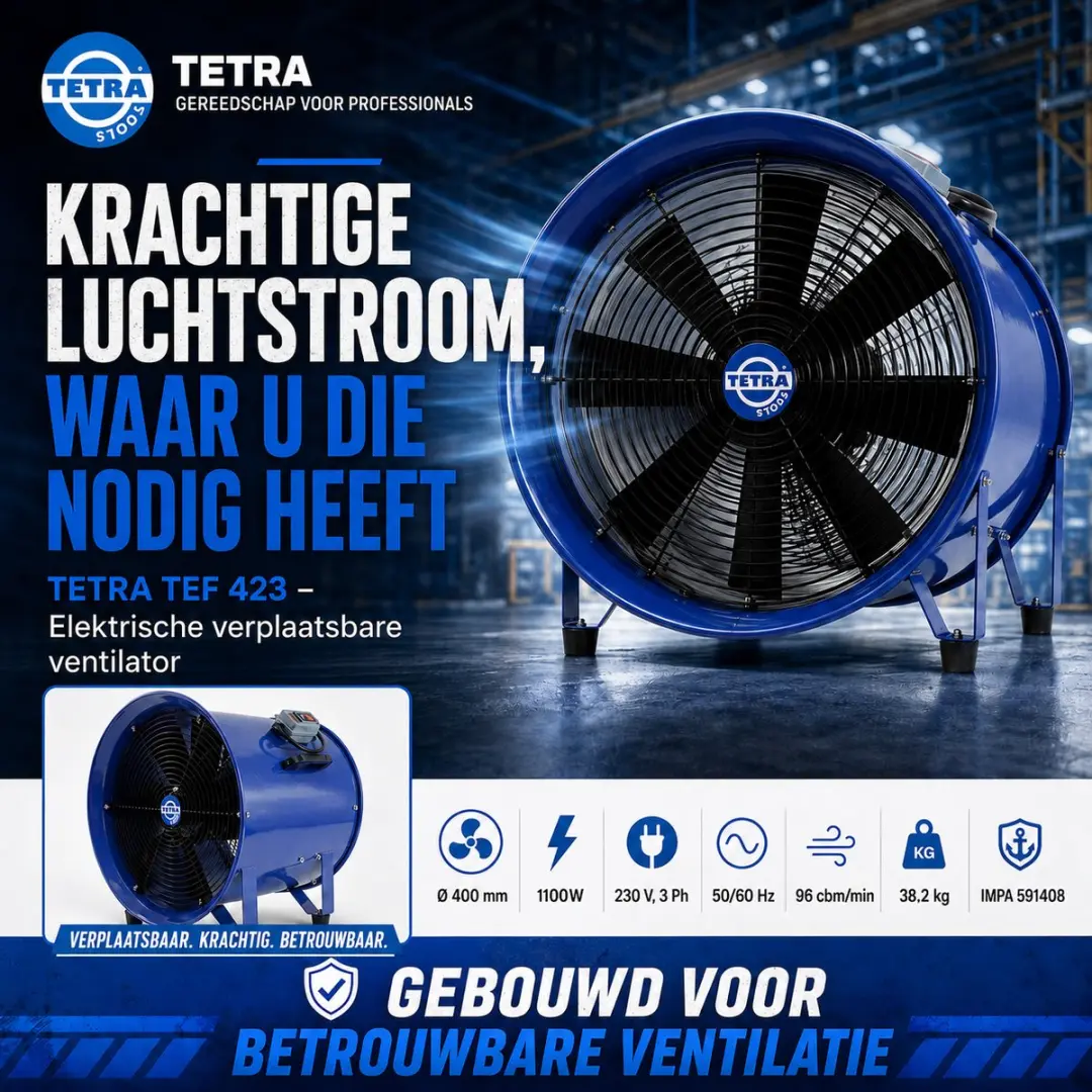 Tetra TEF 423 Bouwventilator 400mm 1100W - Blauw