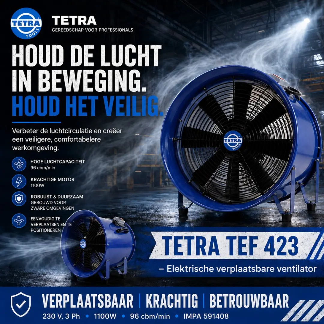 Tetra TEF 423 Bouwventilator 400mm 1100W - Blauw