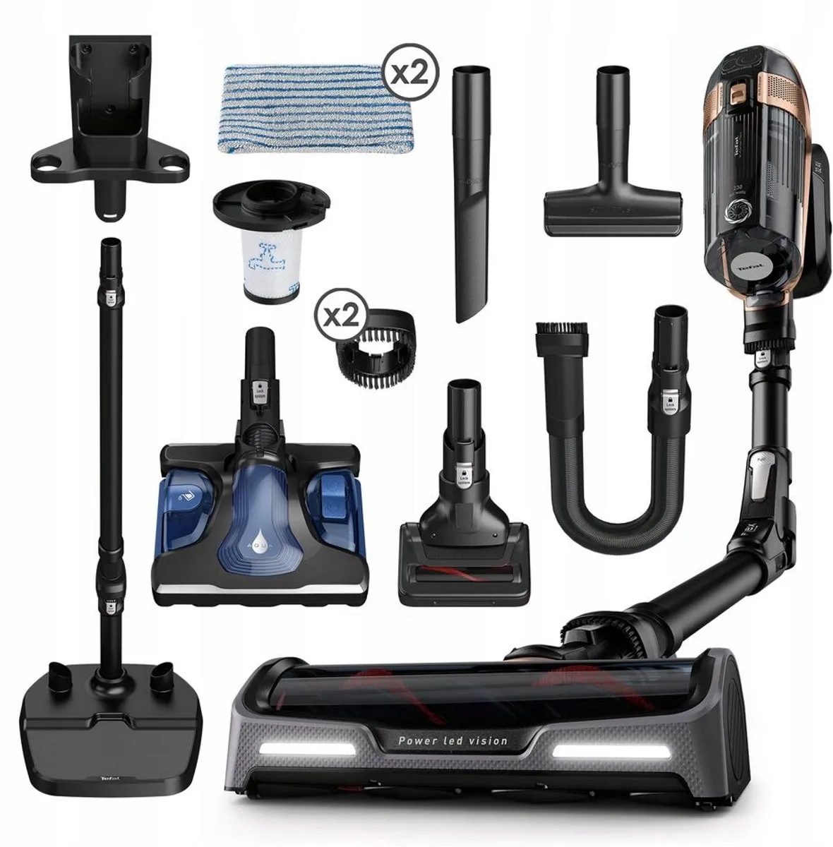 Tefal Flex AQUA TY99G1 Draadloze Steelstofzuiger 230 Airwatts - Zwart
