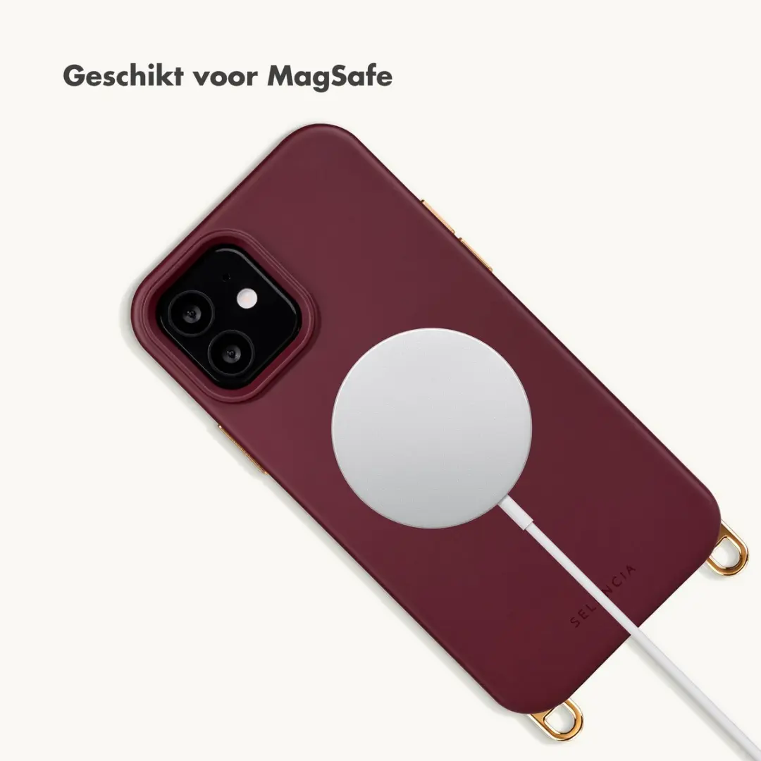 Selencia Hoesje iPhone 12 Pro/12 Rivièra Bold Burgundy - MagSafe - afbeelding 6 van 6