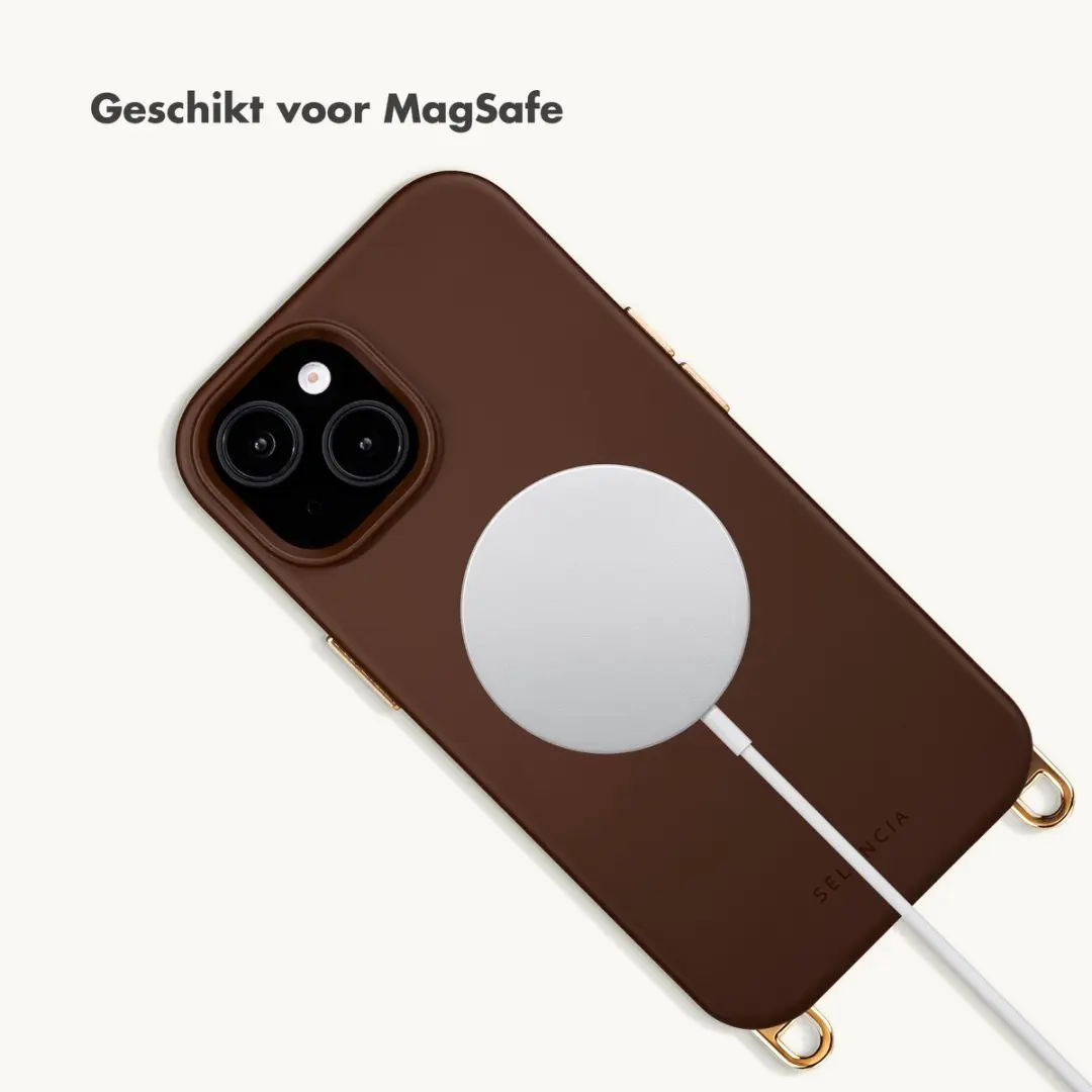 Selencia Hoesje iPhone 15 Rivièra MagSafe - Choco Brown - afbeelding 6 van 6