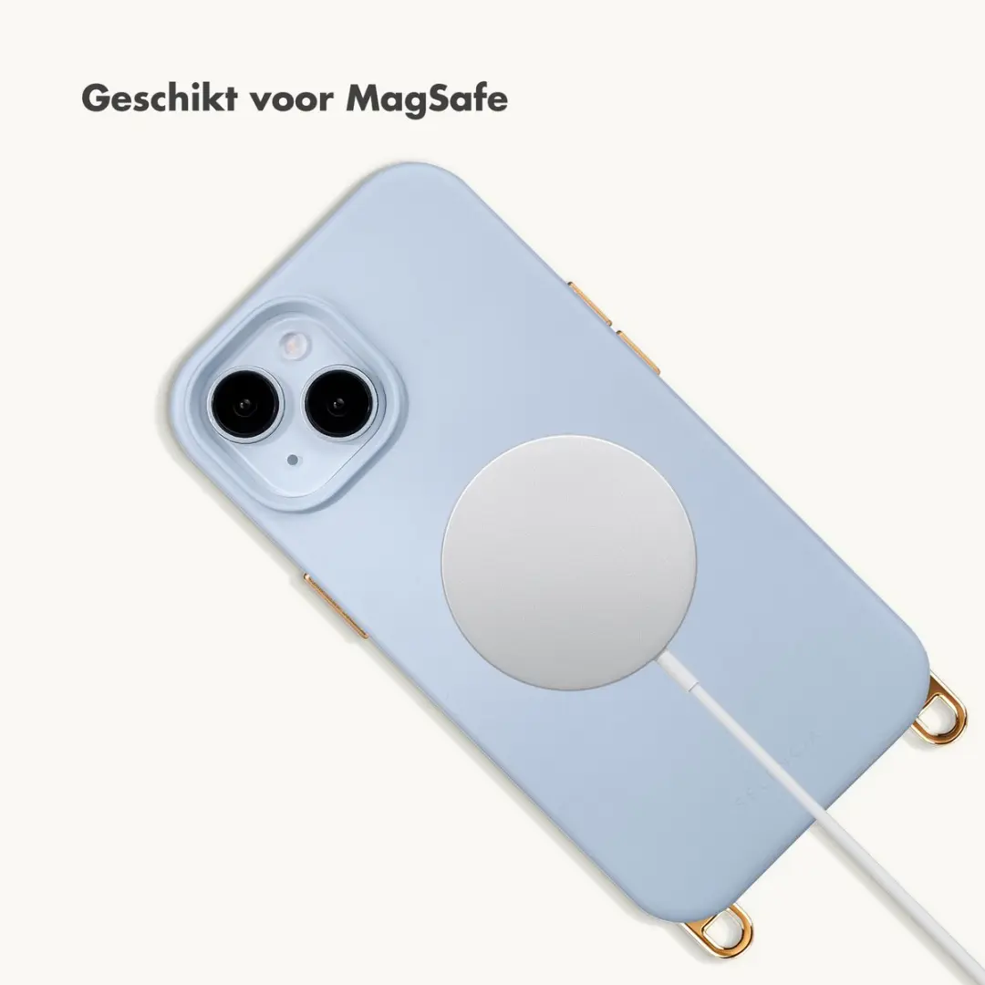Selencia Hoesje iPhone 15 Rivièra MagSafe - Powder Blue - afbeelding 6 van 6