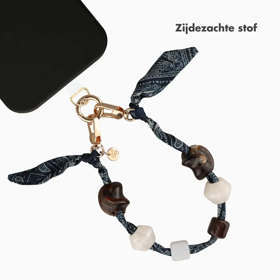 Selencia Universeel Satin Stone Telefoonkoord SH00098305 - Blauw