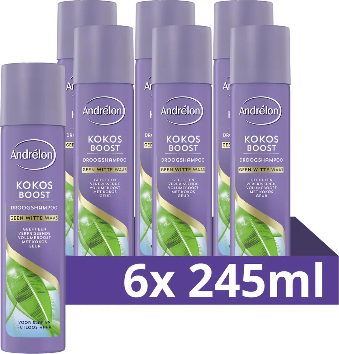 Andrélon Droogshampoo Kokos Boost 245ml - 6 Stuks