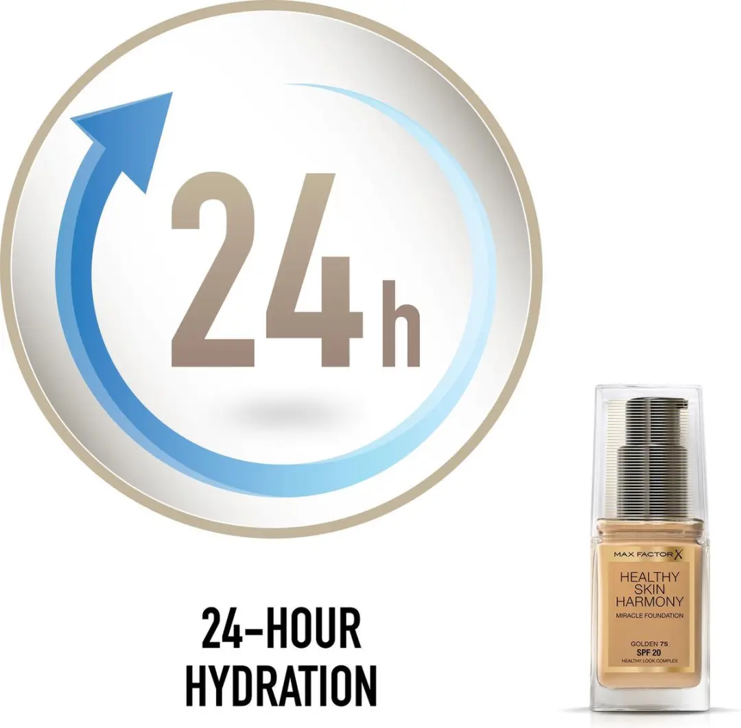 Max Factor Healthy Skin Harmony Foundation 075 Golden - 30ml - afbeelding 6 van 6