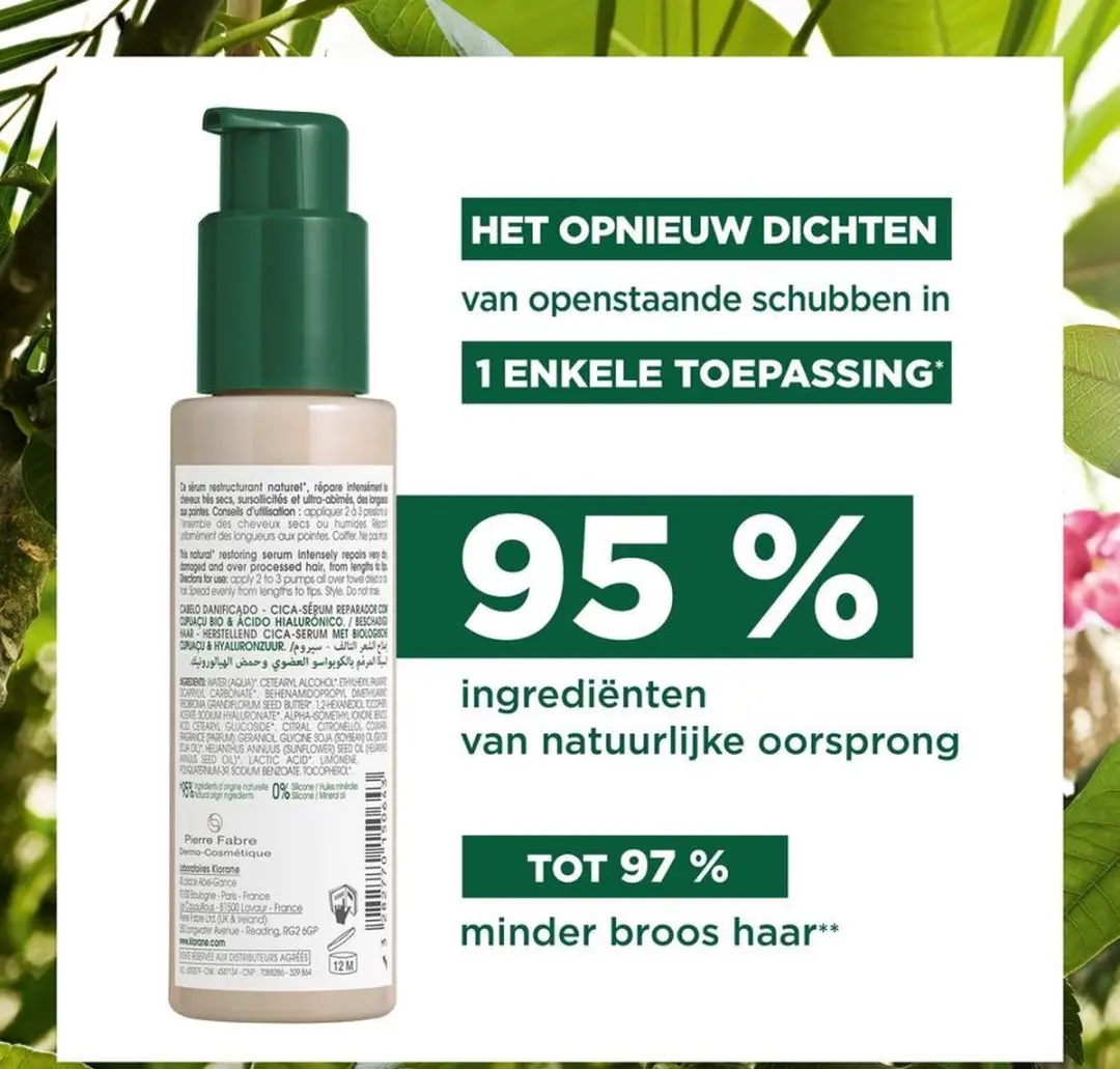 Klorane Repairing Cica-Serum 100ml - Cupuaçu & Hyaluronzuur