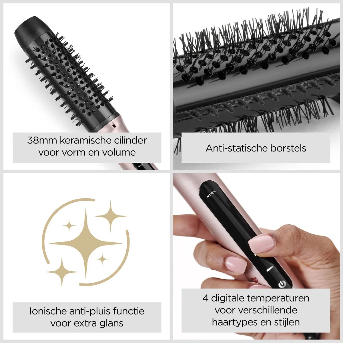 Babyliss Volume Boost HSB200E Volumeborstel - 38mm Roze