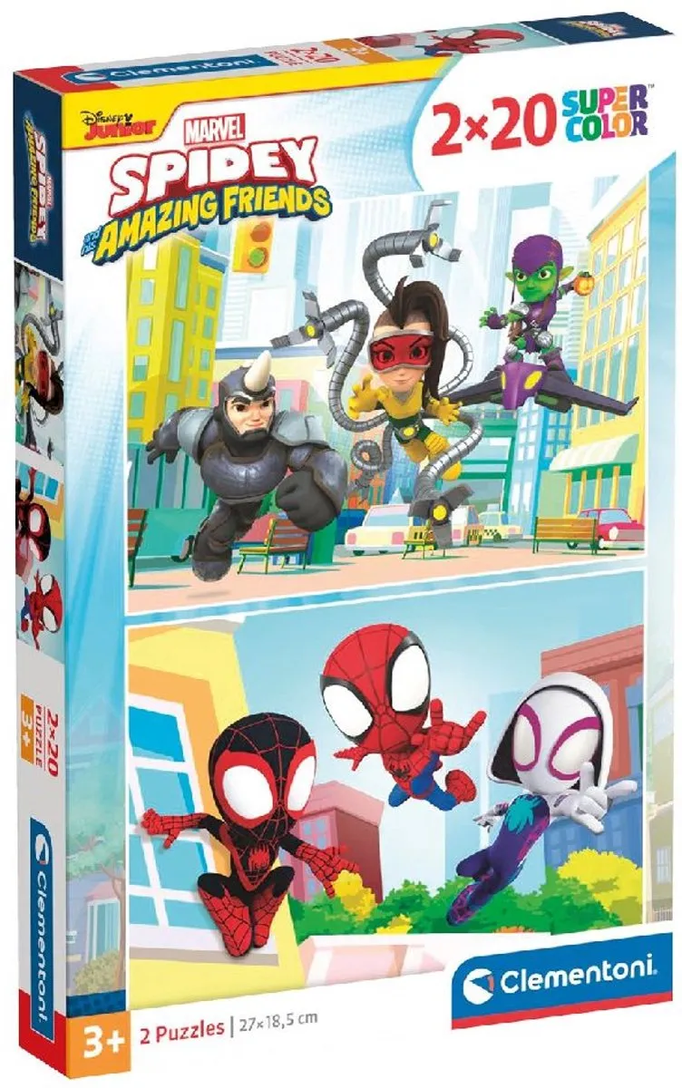 Clementoni Spidey en Zijn Geweldige Vrienden Puzzel - 40 Stuks - Veelkleurig