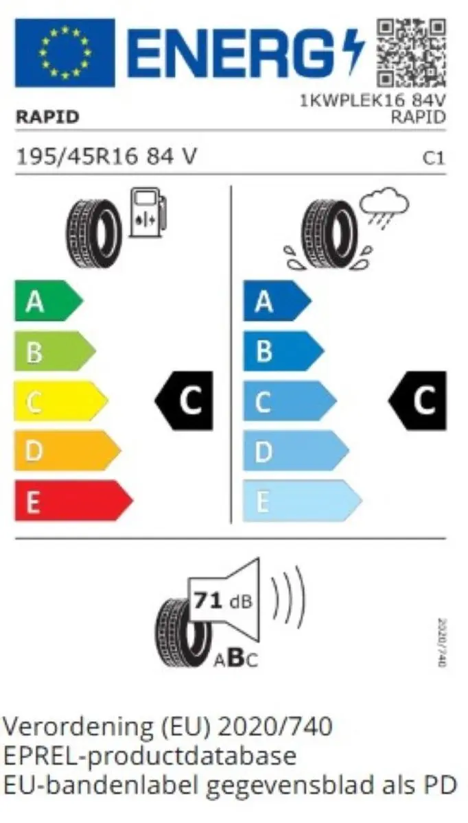 Rapid Eco 819 195/45 R16 84V XL Zomerband